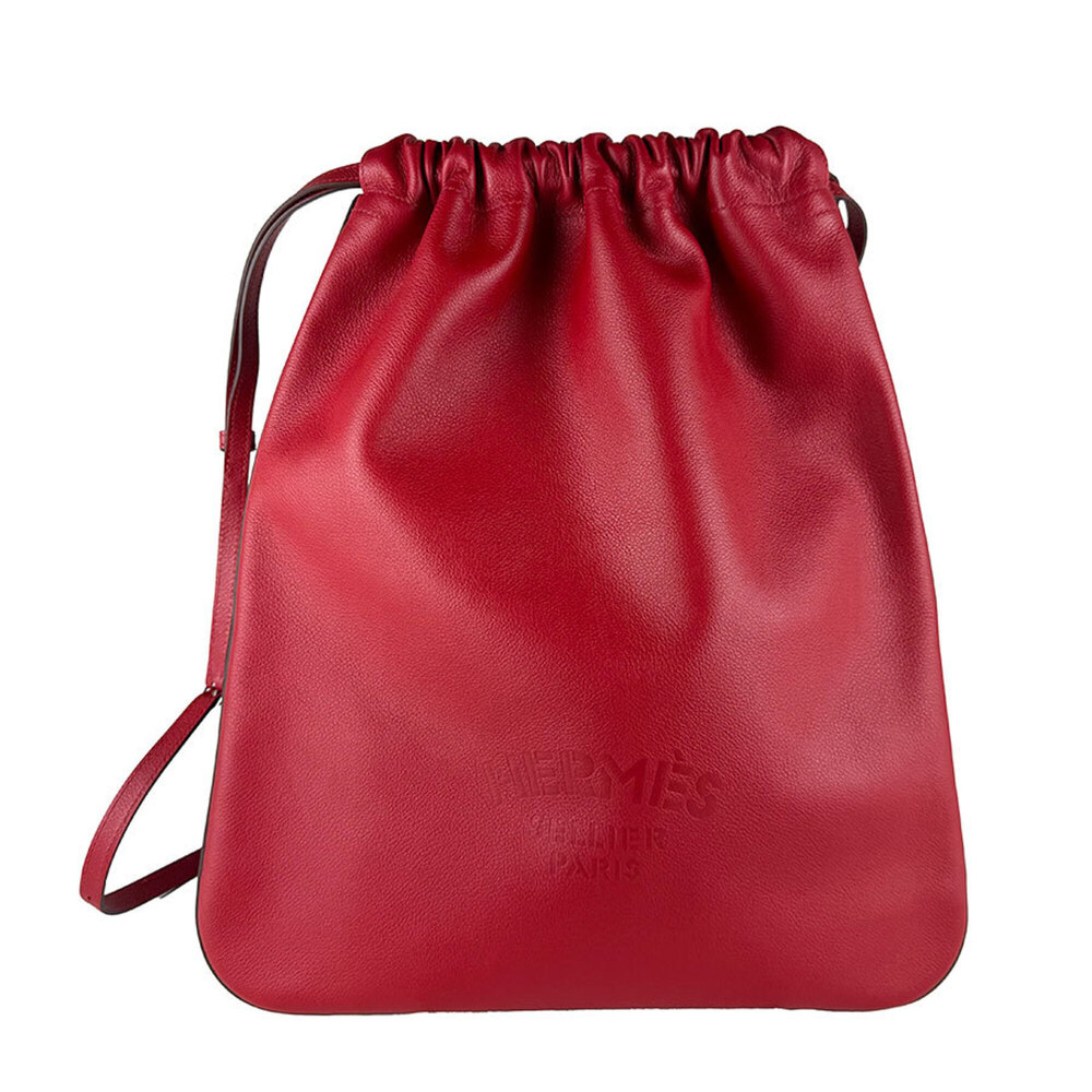 Hermes HERMES Backpack Shoulder Bag Bridado Evercolor Rouge Piment Women's z1...